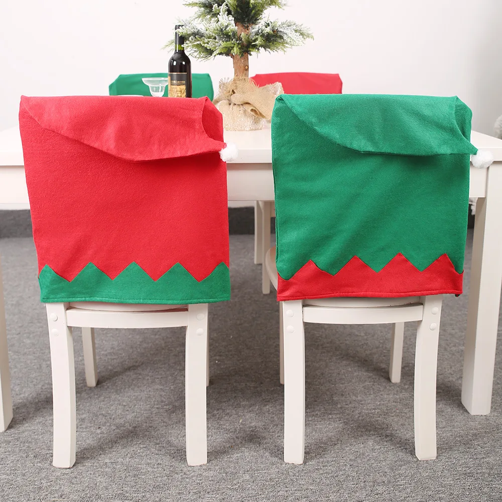 2 шт год последний Рождественский Чехол для стула плюшевый Санта Клаус стул с изображением оленя задний Декор Noel рождественские украшения для дома - Цвет: Mix C