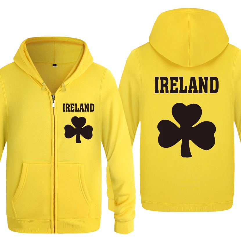 Ireland Shamrock креативные толстовки мужские мужские флисовые кардиганы на молнии толстовки с капюшоном - Цвет: HUAY HET