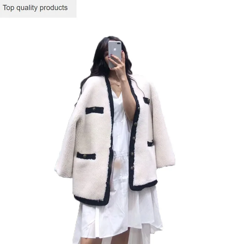 Winter Real Fur Coat Women 2020 Autumn Natural Wool Coats Female Sheep Shearling Overcoat Outwear manteau femme L506 | Женская одежда