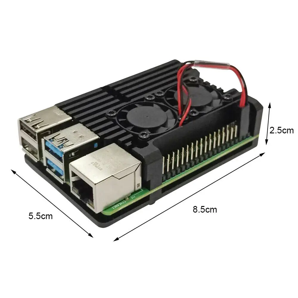 Для Raspberry Pi 4B новейший ЧПУ Алюминиевый сплав чехол Корпус с охлаждающим вентилятором США