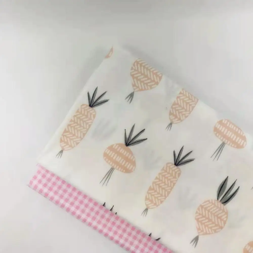 Pinenapple/клетчатая хлопковая ткань с принтом для «сделай сам» Лоскутная работа с рисунком из мультфильма хлопок саржевая ткань материал для ткань для постельного белья