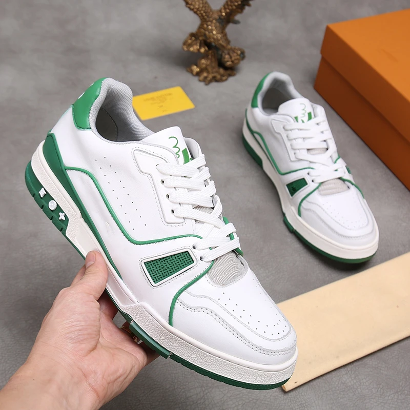 

Top quality Virgil designer Fashion Trainer cowhide sneakers Men middle help lace-up sneakers Board shoes casual shoe size38-46