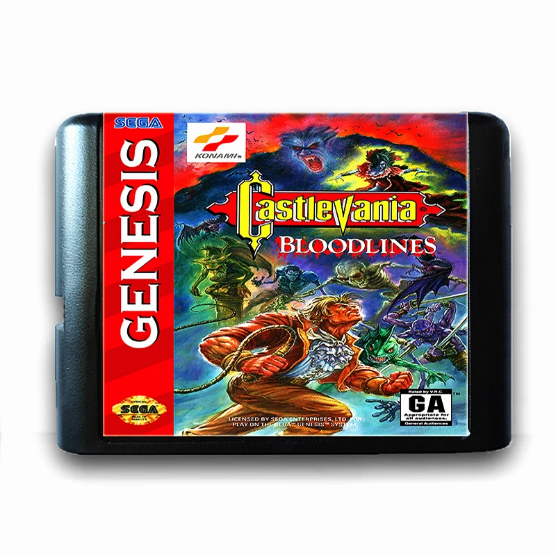 Castlevania Bloodlines for 16 bit Sega MD Game Card for Mega Drive for Genesis US PAL