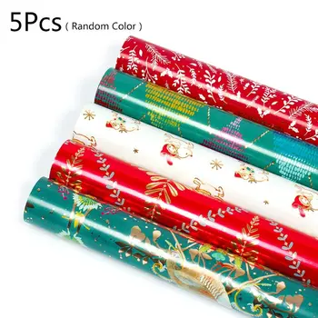 

5 Sheets Waterproof Christmas Wrapping Paper Gift Packing Present Box Packaging Wrap Decor