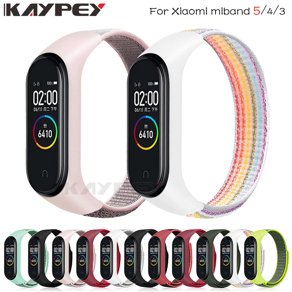 Нейлоновый ремешок на липучке для Xiaomi miband 6 5 сменный смарт-часов mi band 4 3 NFC защиты