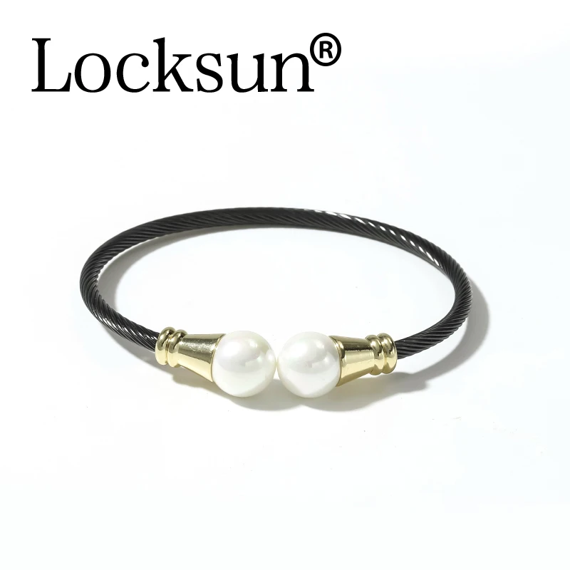 Locksun, дизайн, Индивидуальные женские браслеты, цепочка из нержавеющей стали, шарм, открытый, регулируемый, эластичный провод, аксессуары, браслеты