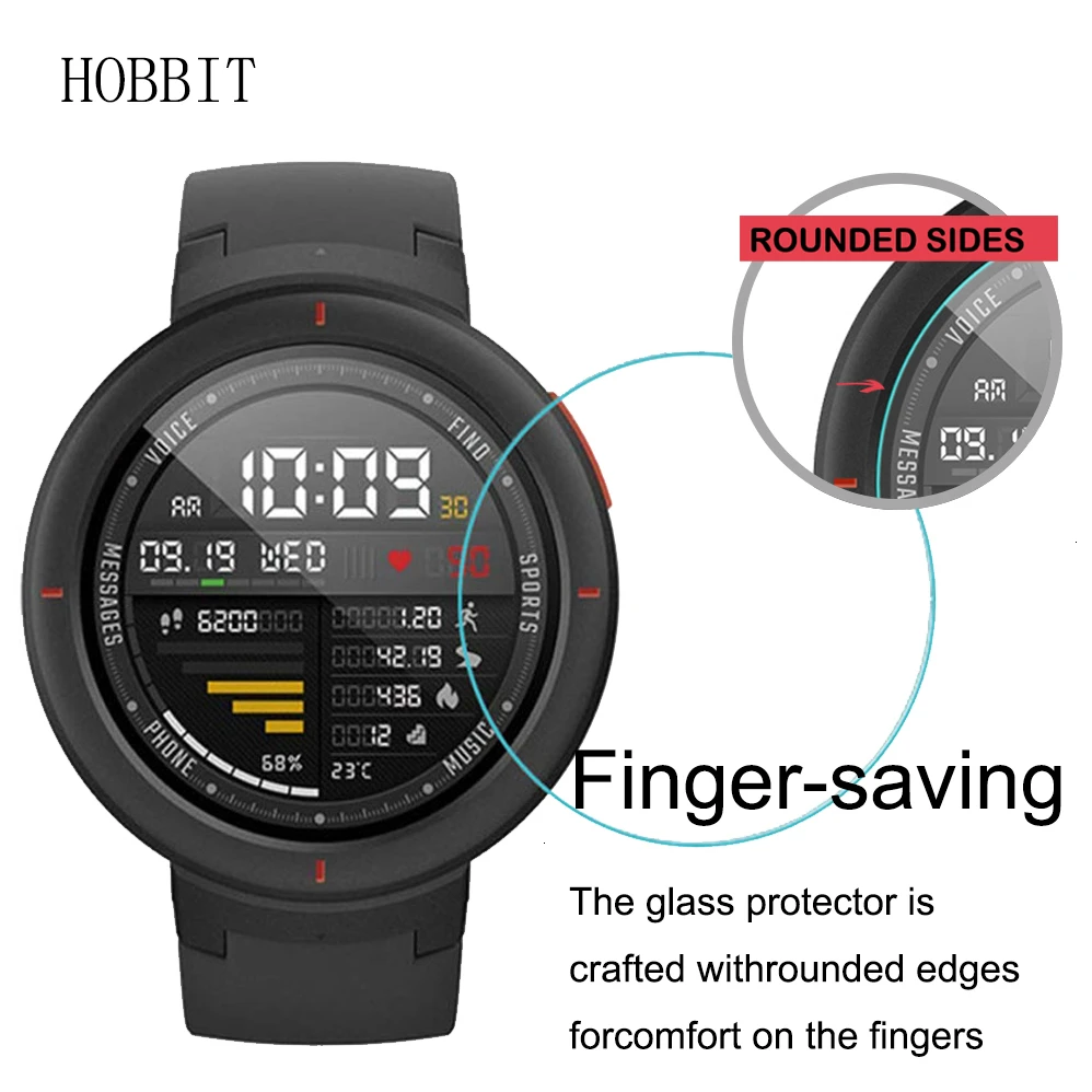 2 упаковки 2.5D 9H закаленное стекло для часов Xiaomi Huami Amazfit Verge 3 Защита экрана