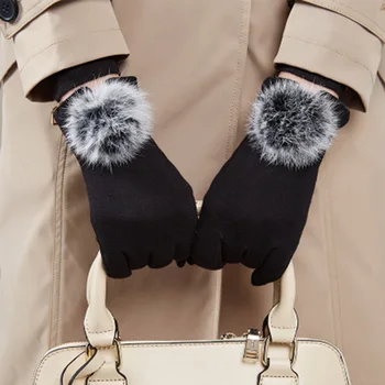 

Autumn winter gloves women touch screen mittens gloves winter warm plus velvet cycling driving gloves knitting gloves E15