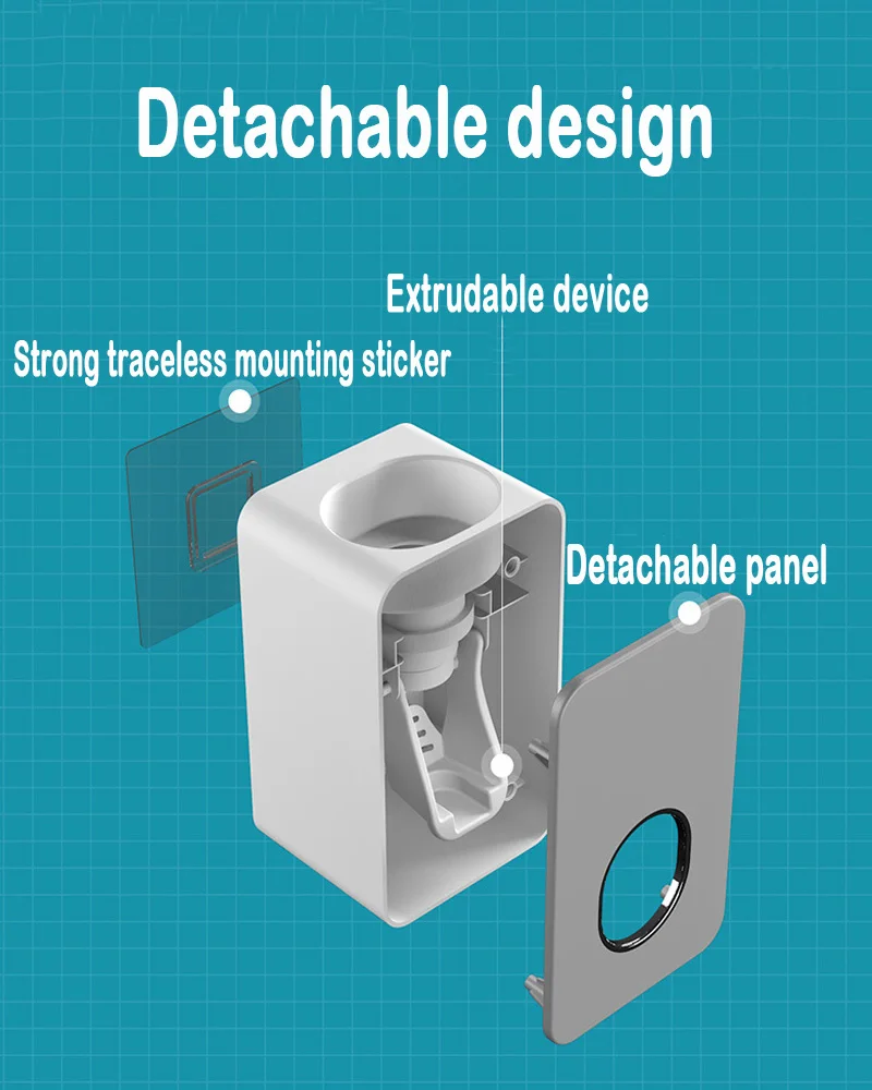 Magnetic Wall Mounted Toothbrush Holder Automatic Toothpaste Dispenser Toiletries Storage Rack Bathroom Accessories Set