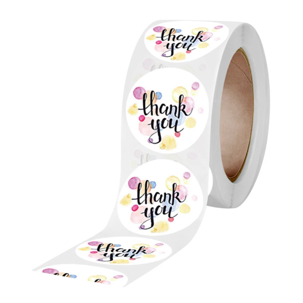 白底红心thank you贴纸5