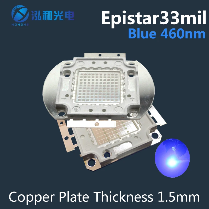 Светодиодный чип 100 Вт SMD COB светильник синий 450-460nm DC 30-34V для излучатель диодные