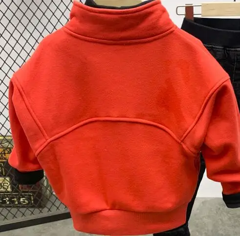 Одежда для маленьких мальчиков зимний комплект одежды для мальчиков, плюшевый свитер с длинными рукавами+ плюшевая футболка+ плисовые джинсы, комплекты из 3 предметов для детей 2-6 лет - Цвет: Plush sweater