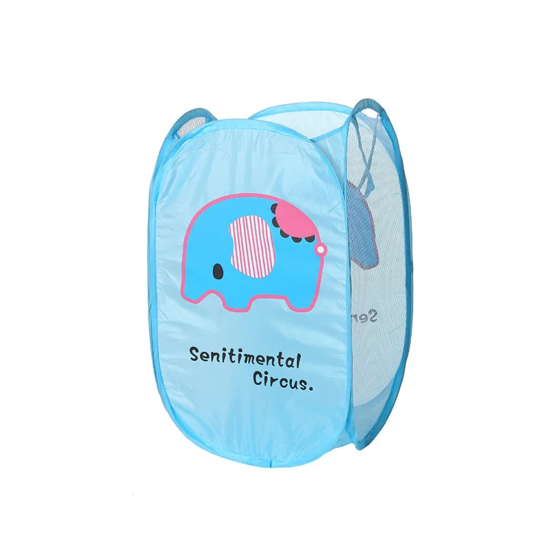 

Folding Hamper laundry basket Cartoon Children Kids Toys Sundries Mesh Storage Baskets Home Organizer Dirty Clothes Barrel