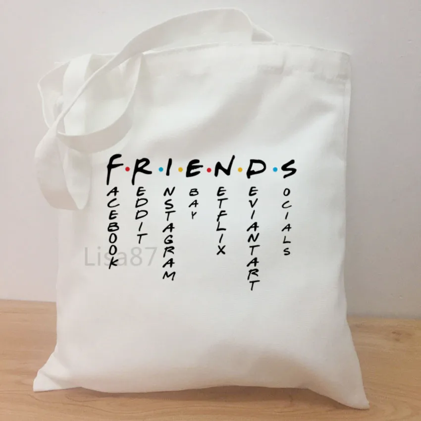 Casual shoulder large capacity simple shopping bag Friends TV Fans girls hand bag women simple package bag Tote Bag