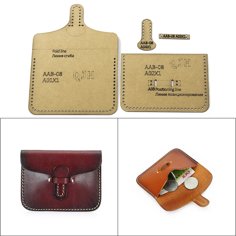 diy handmade leather goods version type special board card mould business coin purse kraft paper template tool | Дом и сад