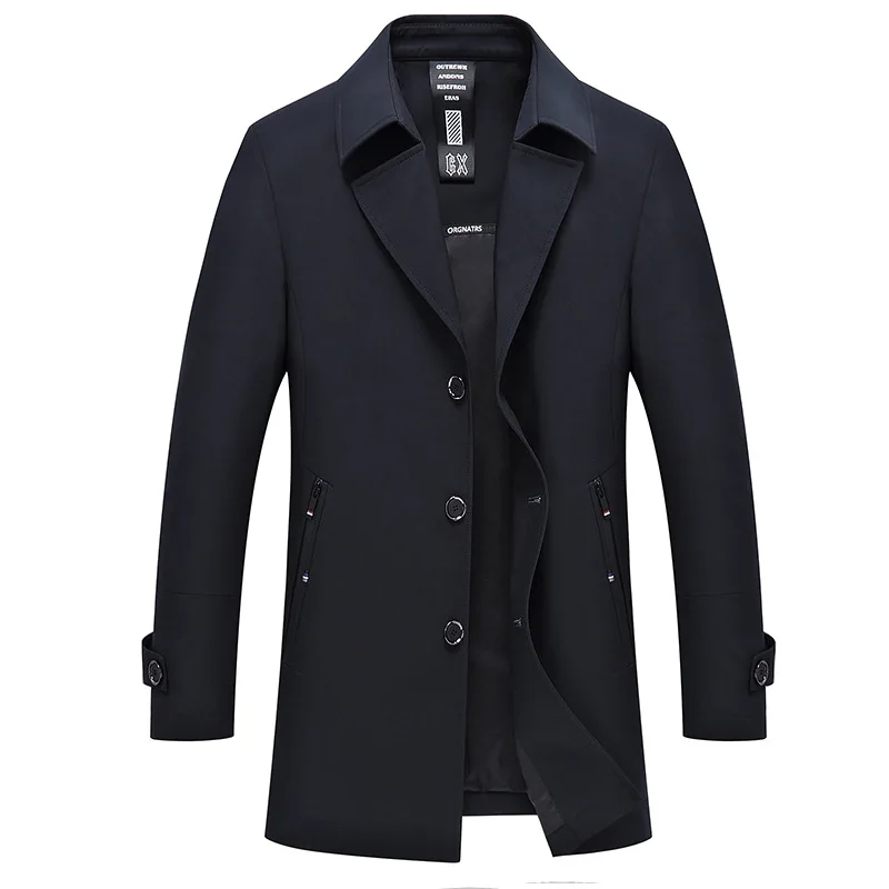 Новое мужское пальто Casaco Masculino 4XL Тренч осенне-весенний бренд Модный тонкий толстый тонкий деловой Повседневный Тренч