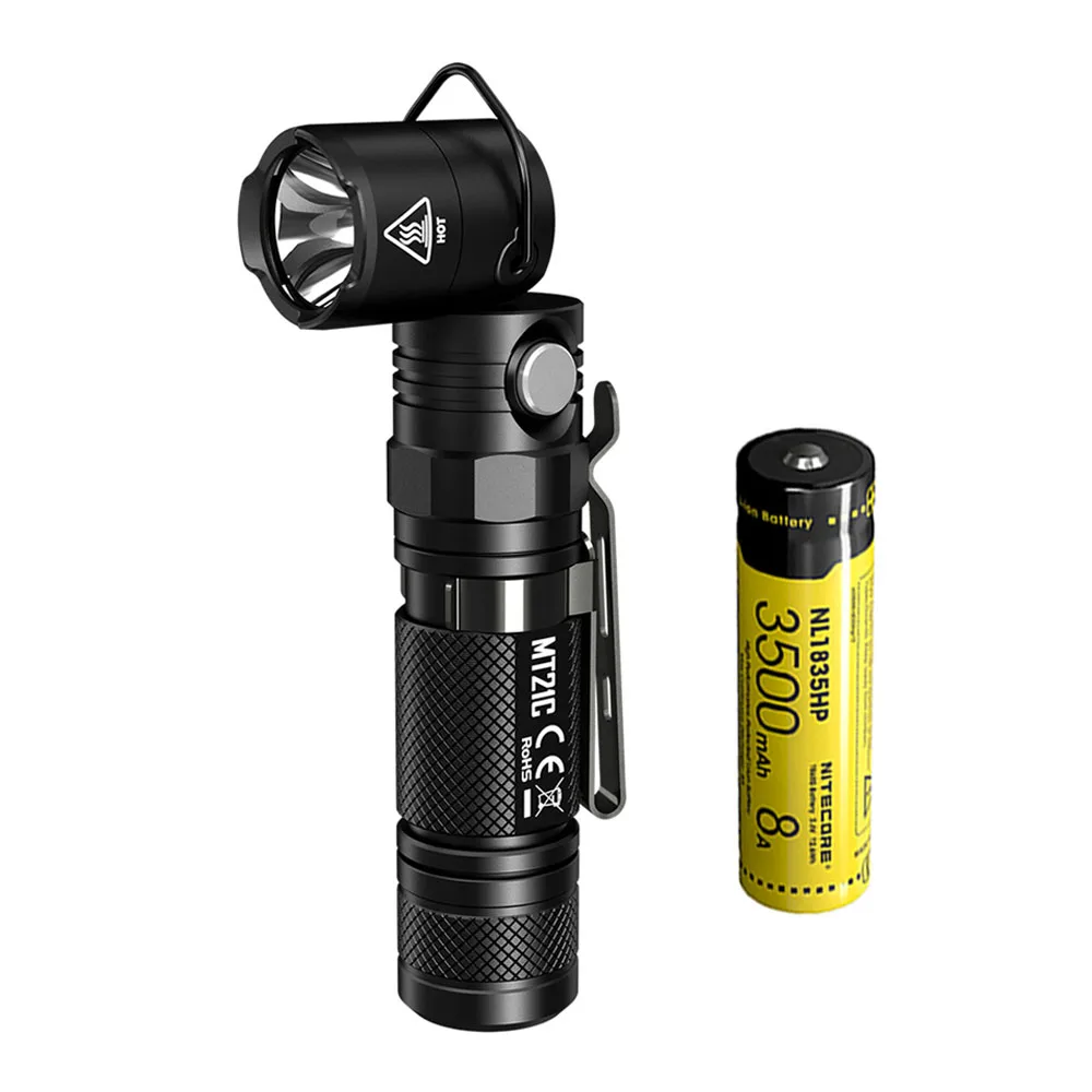 NITECORE MT21C 90 светильник-вспышка CREE XP-L HD V6 max 1000 люмен регулируемый уличный светильник с углом наклона 184 м тактический фонарь - Испускаемый цвет: MT21C NL1835HP