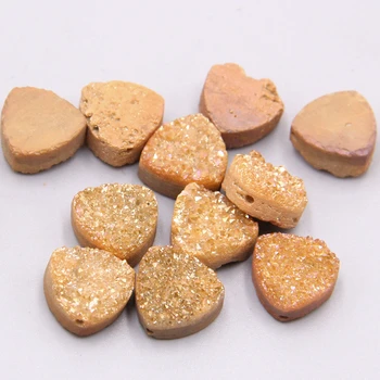 

Natural Triangle stone beads charm pendant cabochon agates druzy charm Flat cabochon for jewelry making accessories 12x12mm
