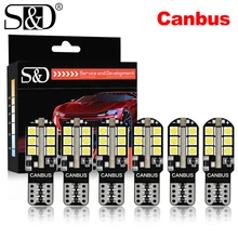 Bombilla LED Canbus 168 194 W5W T10 24SMD para coche, marcador lateral, lámpara para matrícula, blanco, azul, amarillo, rojo, rosa, 12V, 6000K, 6 uds.