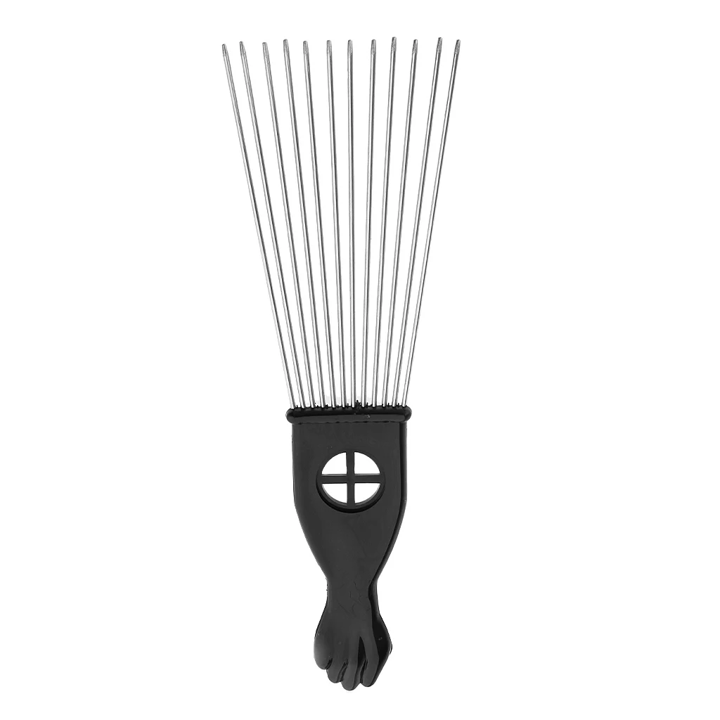 Hair Pik Comb Brush Pro Metal Afro Comb Stainless Steel Hair Styling Comb Professional Hairdressing Brush Barbers