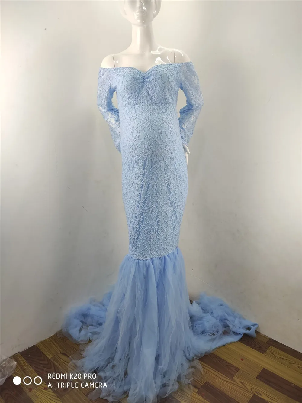 Long Sleeve Maternity Dresses Lace Maxi 
