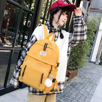 

JULYCCINO New Waterproof Canvas Women Backpack Female Multi Pocket Travel Backpacks for Teenage Girls School Book Bags Mochilas