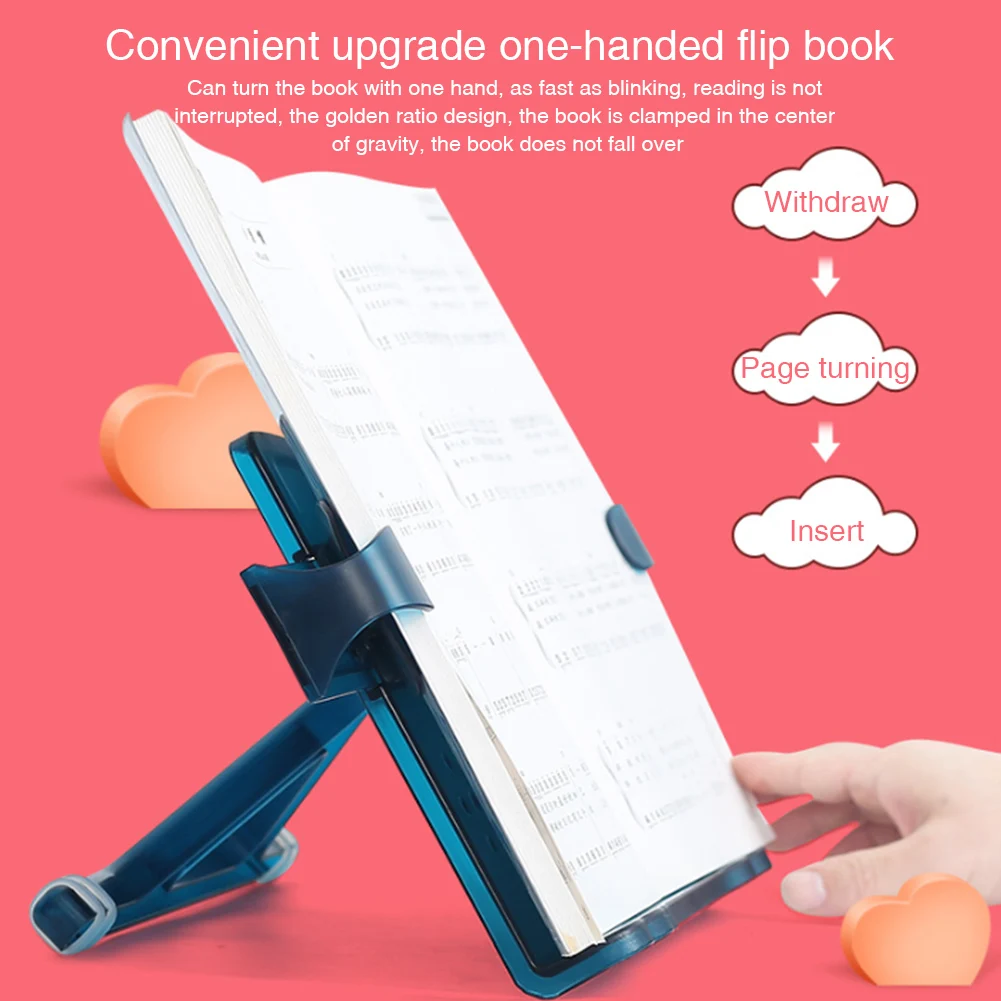 

Adjustable Portable Multifunctional Kitchen Recipe Document Non Slip Stretchable Book Reading Stand Music Sheet Holder School