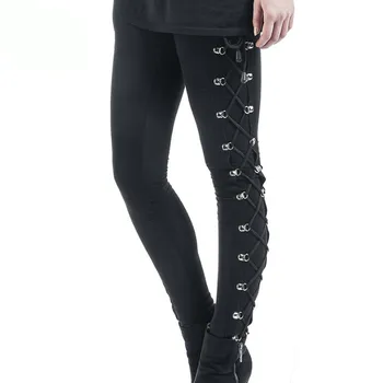 

2020 Autumn Pants New Slim High Elastic Wild Streetwear Lace-Up Leggings Trousers For Women Pantalon Femme Legins Black