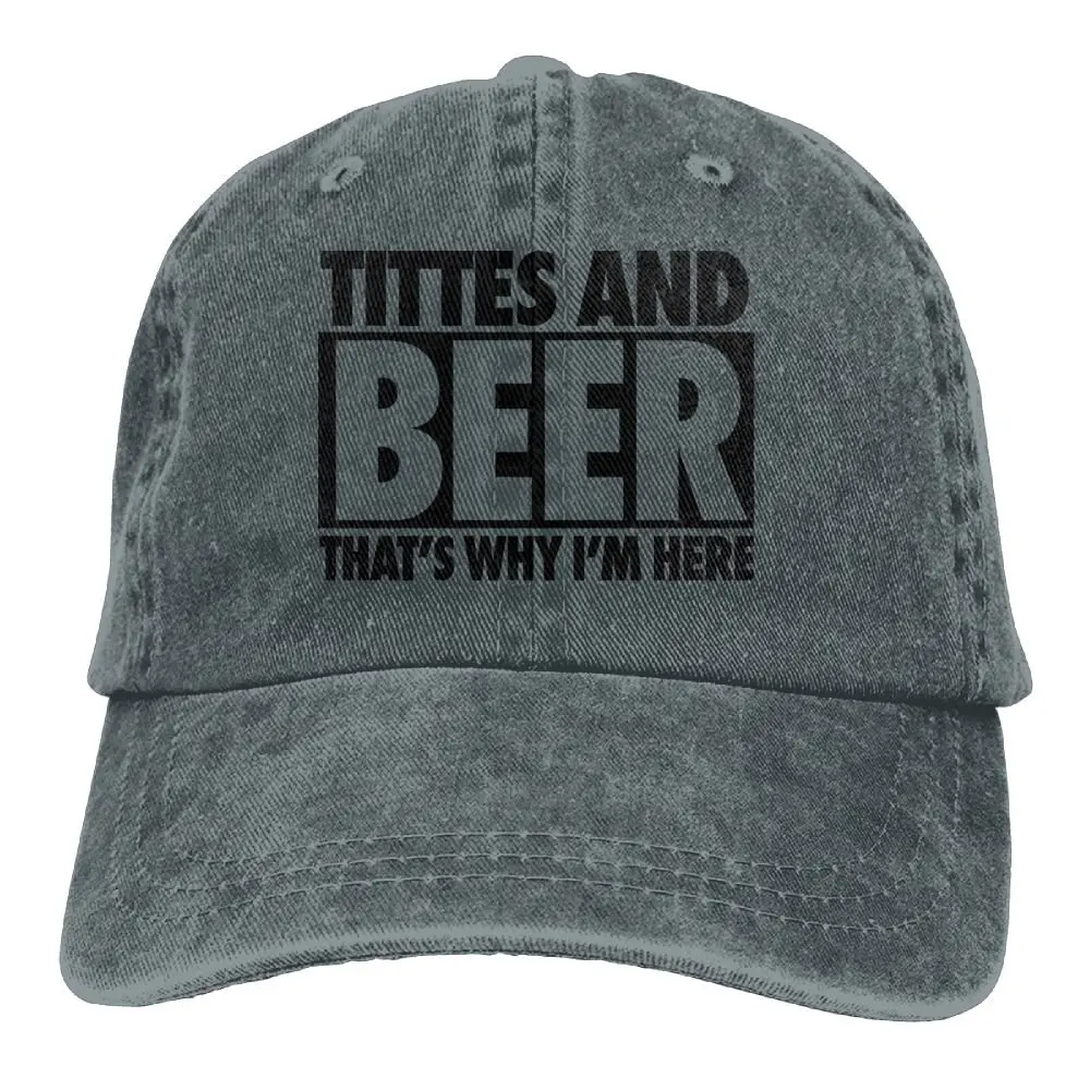 Titties Beer That's Why I'm Here джинсовая кепка Регулируемая Мужская стрейчевая бейсболка