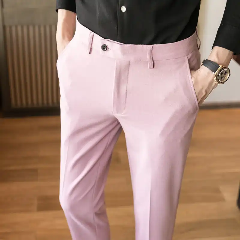 pink skinny dress pants