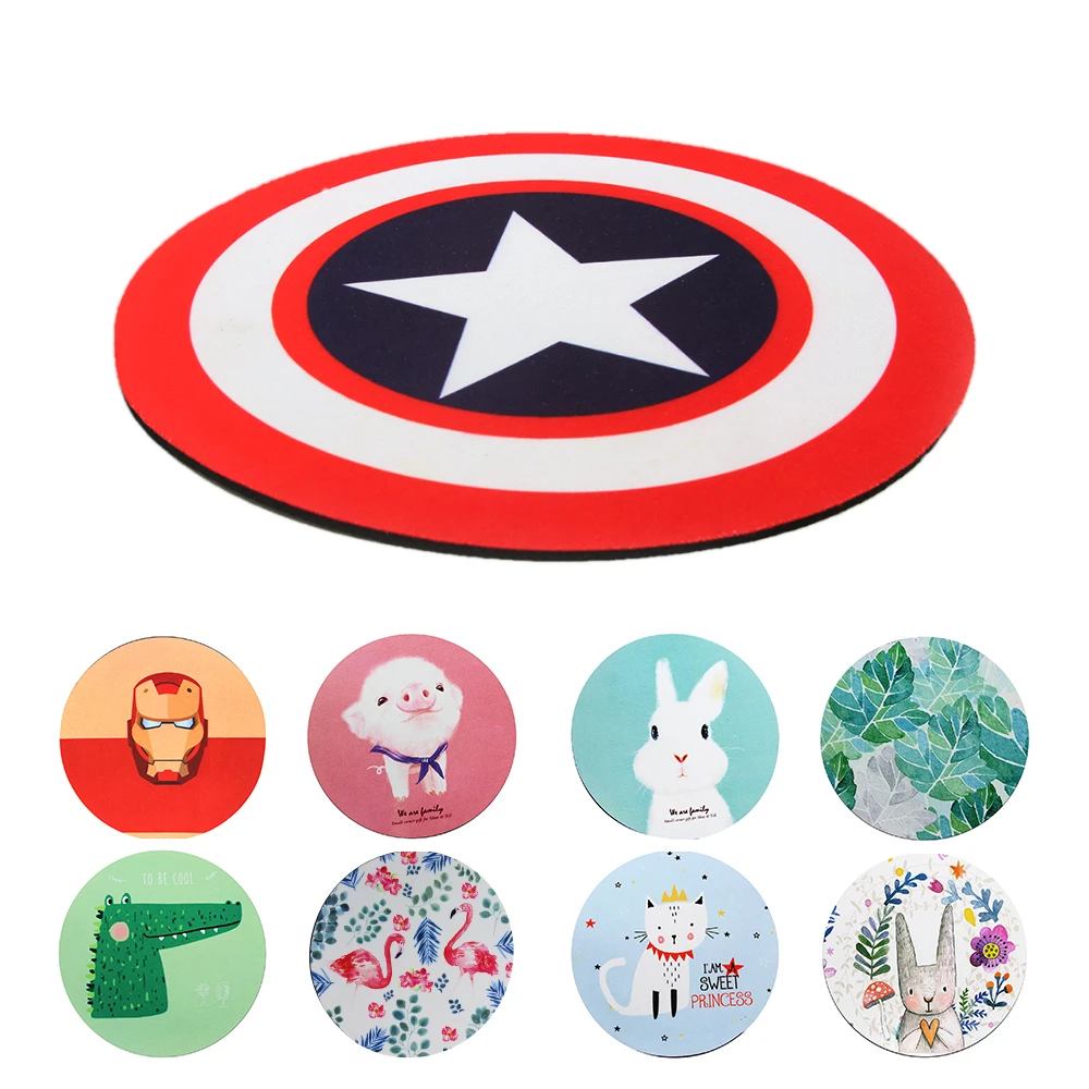 

22cm Cute Mouse Pad Novel Fun Round Rubber Cartoon MousePad Anime Gaming Mice Desk Mat Computer Peripherals Accessory Hot Sale