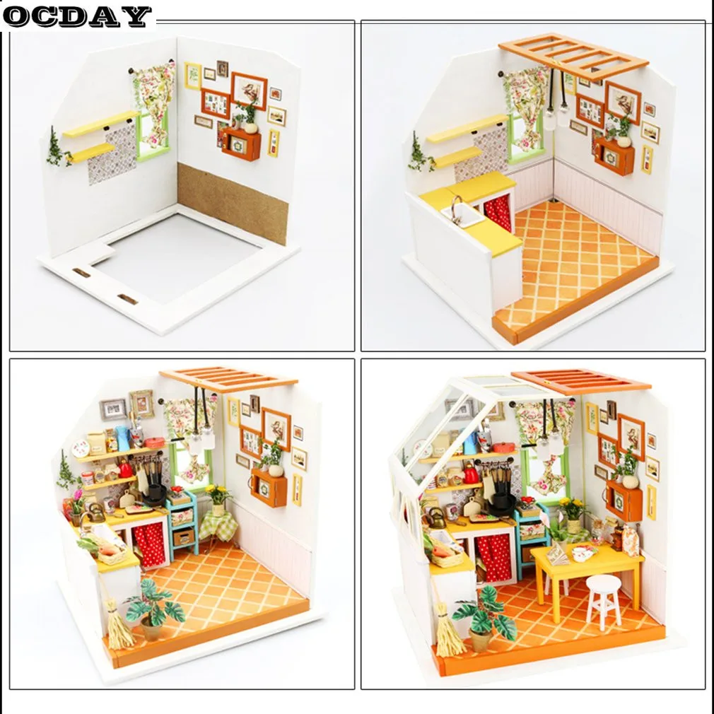 Robotime 3D деревянные головоломки DIY кукольный домик модель здания Обложка миниатюрная ручная обучающая игрушка деревянные ремесла подарок для детей Горячая