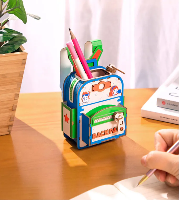4 вида 3D деревянные креативные головоломки подарок для игры и Penholder& Коробка для хранения для детей друг популярная модель хранения строительные наборы игрушки