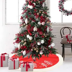 90 см новогодняя елка юбка с принтом на Рождество вечерние елка украшения для дома и сада елка фартук из мягкой фланели круглый коврик