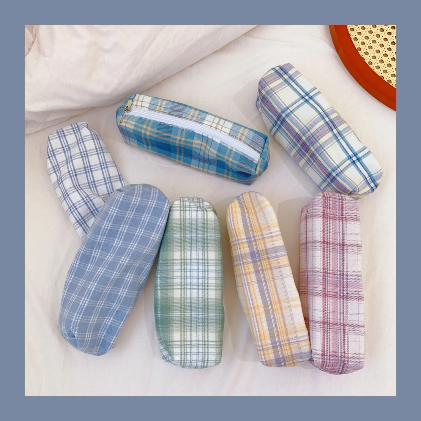 Sweet And Lovely Plaid Pattern Pencil Case Kawaii Pencil Bag Funny Pencilcase Cartoon Students School Supplies Cute Stationery Sweet And Lovely Plaid Pattern Pencil Case Kawaii Pencil Bag Funny Pencilcase Cartoon Students School Supplies Cute Stationery