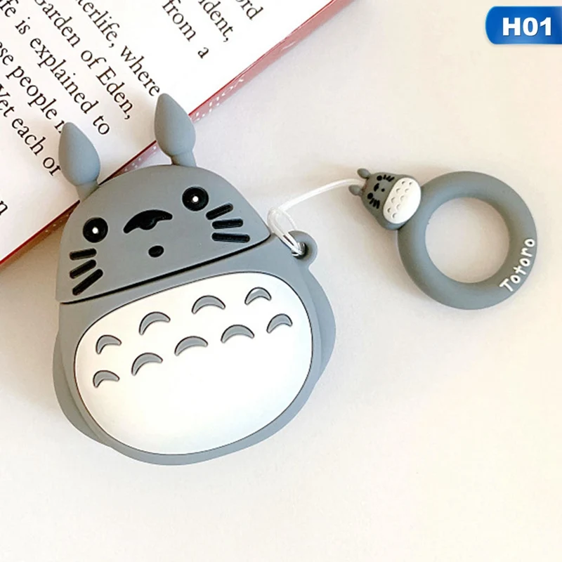 Чехол для AirPods с 3D милым мультипликационным принтом Kawaii Totoro чехол для наушников для Airpods 3/i10/i11/i12 TWS Защитная крышка с кольцом на палец