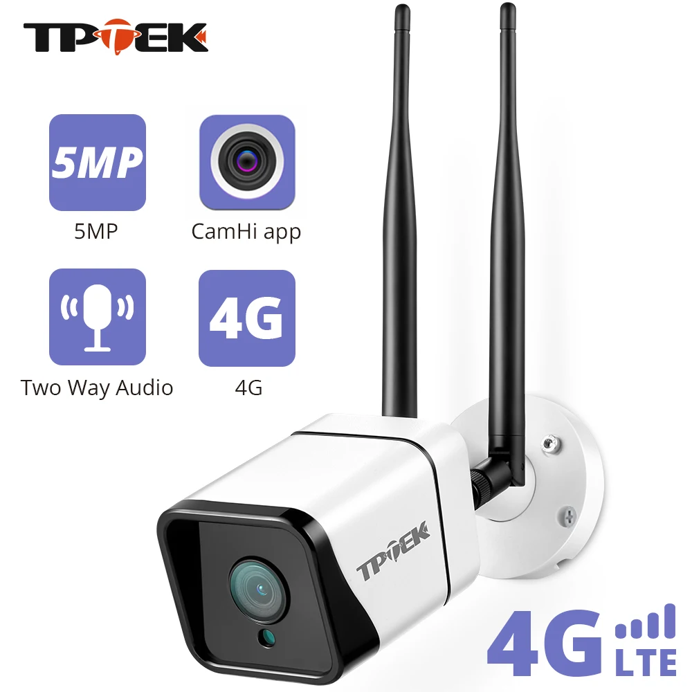 IP-камера видеонаблюдения 5 МП 4G SIM-карта 1080P GSM | Безопасность и защита