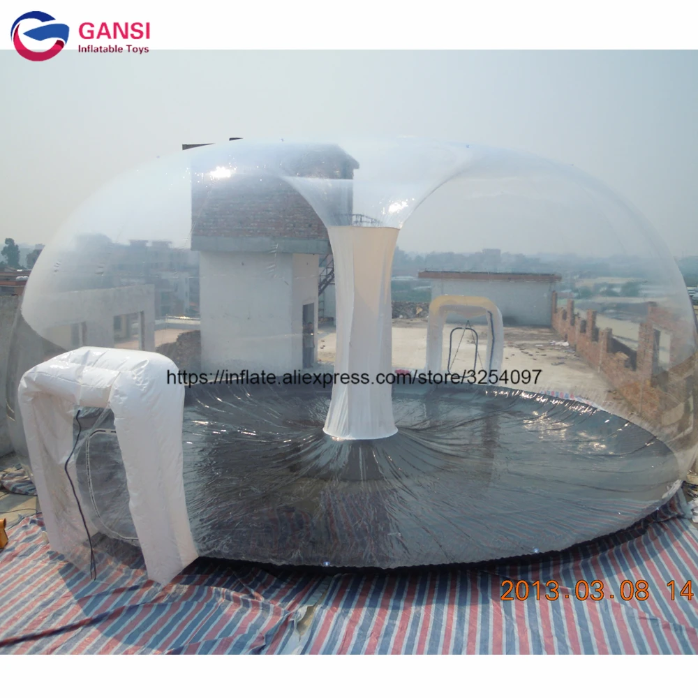  Outdoor rental 15m diameter inflatable igloo cover tent with tunnnel inflatable bubble dome tent fo