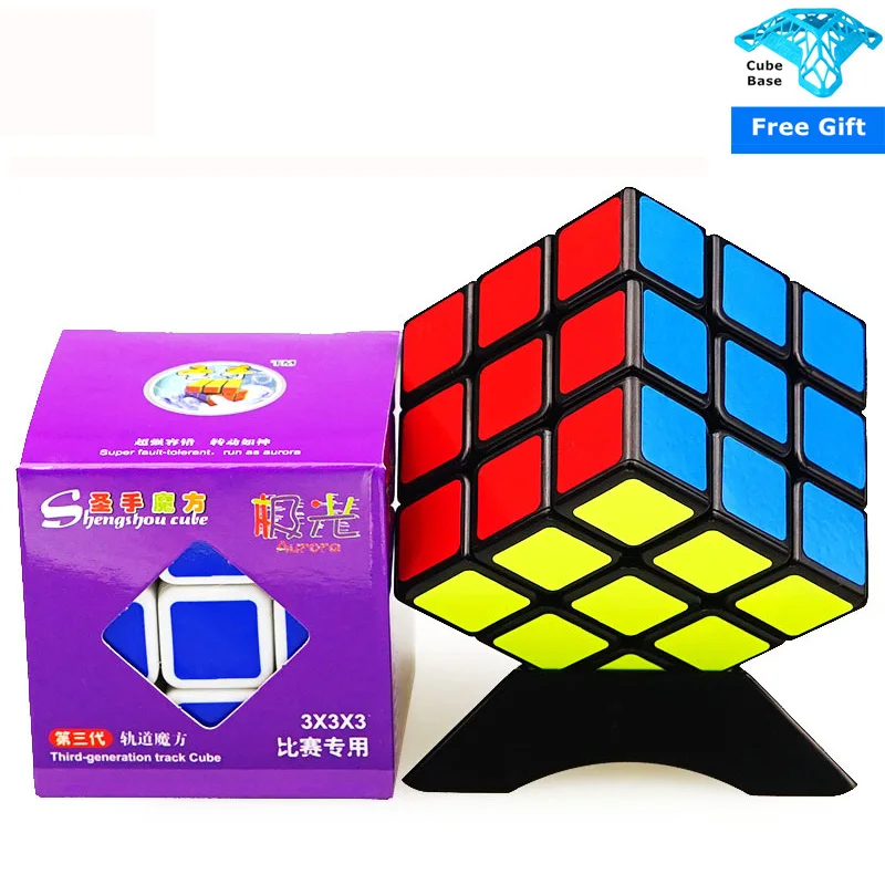 Shengshou Aurora Speed cube 3x3 черная ПВХ наклейка профессиональные развивающие игрушки