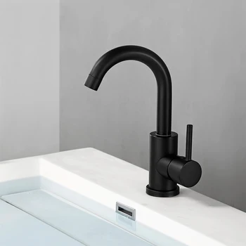 

Black Single Handle One hole 360degree Rotating Washbasin Hot and cold water Save Water Countertop installation Bathroom Faucet