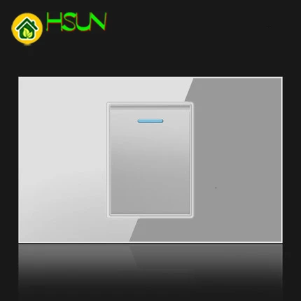

US Tempered Glass Gray 118 Type Switch Socket 1/2/3/4/5/6/7/8 Gang 2 Way Switch Real Glass LED Guide Light Mounting Boxes