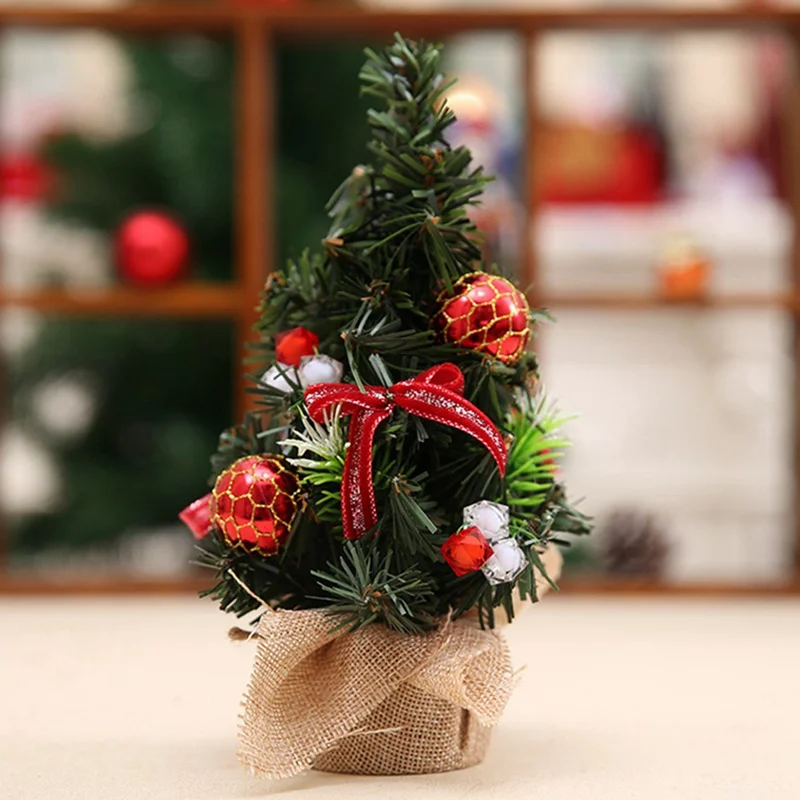 RD 20 см мини маленькое Рождественское дерево вечерние Diy Мини маленькое Рождественское дерево украшения для гостиницы супермаркет бар настольные украшения - Цвет: RD