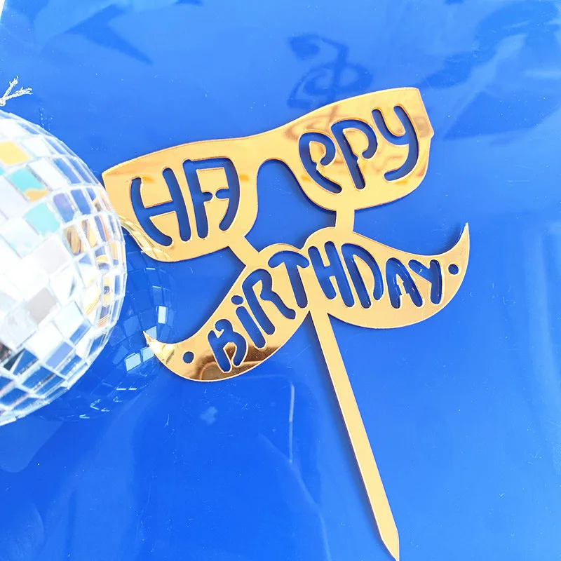 New Super Dad Acrylic Cake Topper Gold Dad Father Birthday Cake Topper for Father's day Daddy Birthday Party Decorations