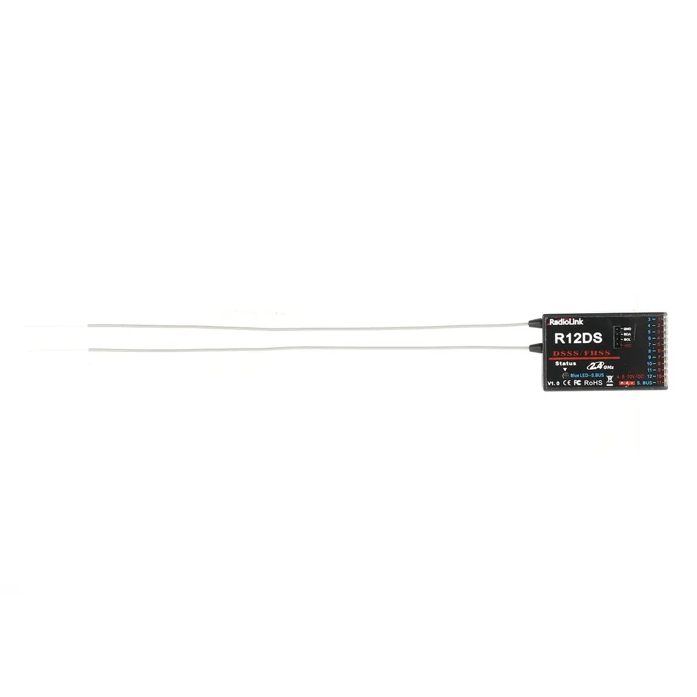 

RadioLink R12DS 2.4G 12CH Receiver for AT9 AT9S AT10 AT10II Transmitter RC Parts Aircraft Aerial Photography Device