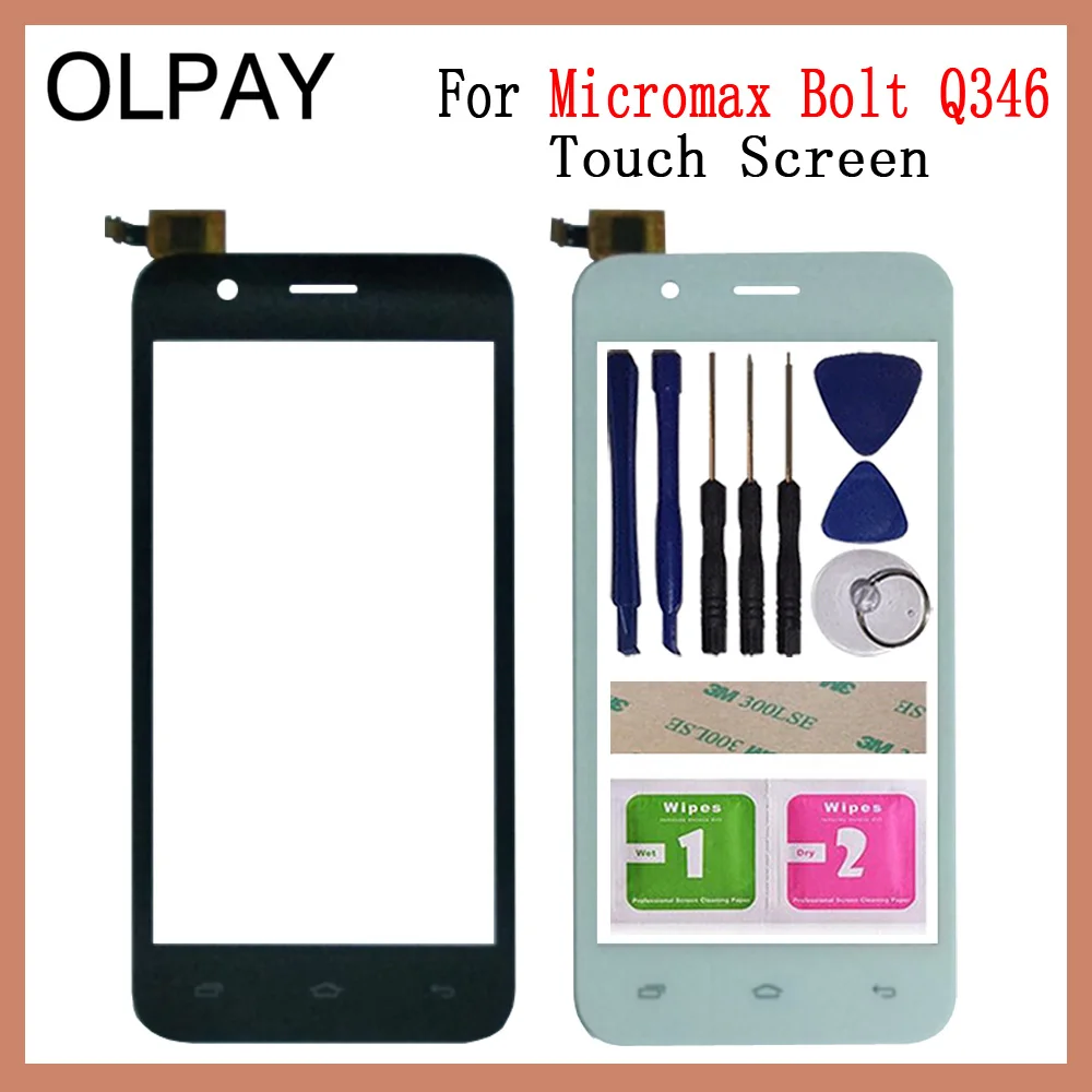 OLPAY 4 5 ''Для Micromax Bolt Q346 сенсорный экран дигитайзер передняя внешняя стеклянная