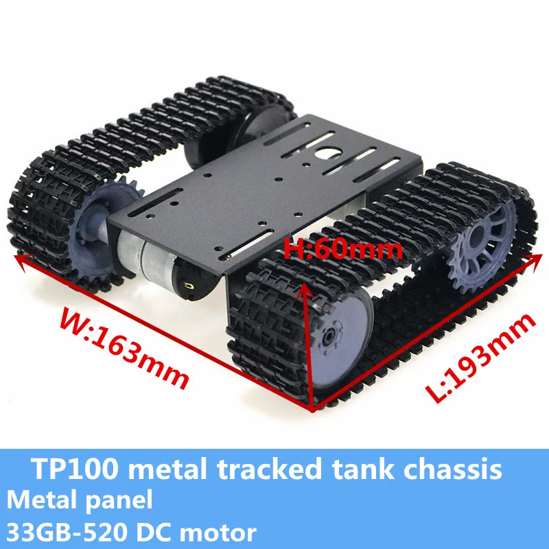 DIY TP101 Tracked Tank Chassis Smart Crawler Robot Platform Metal Panel 33GB-520 12V DC Geared Motor For Arduino Toy Unassembled DIY TP101 Tracked Tank Chassis Smart Crawler Robot Platform Metal Panel 33GB-520 12V DC Geared Motor For Arduino Toy Unassembled