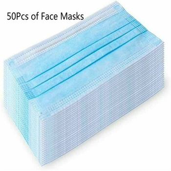 

50pcs Hot Sale Anti Dust Face Mask Disposable Face Mask Facial Protective Cover Masks Non-Woven 3 Layer Mouth Face Masks