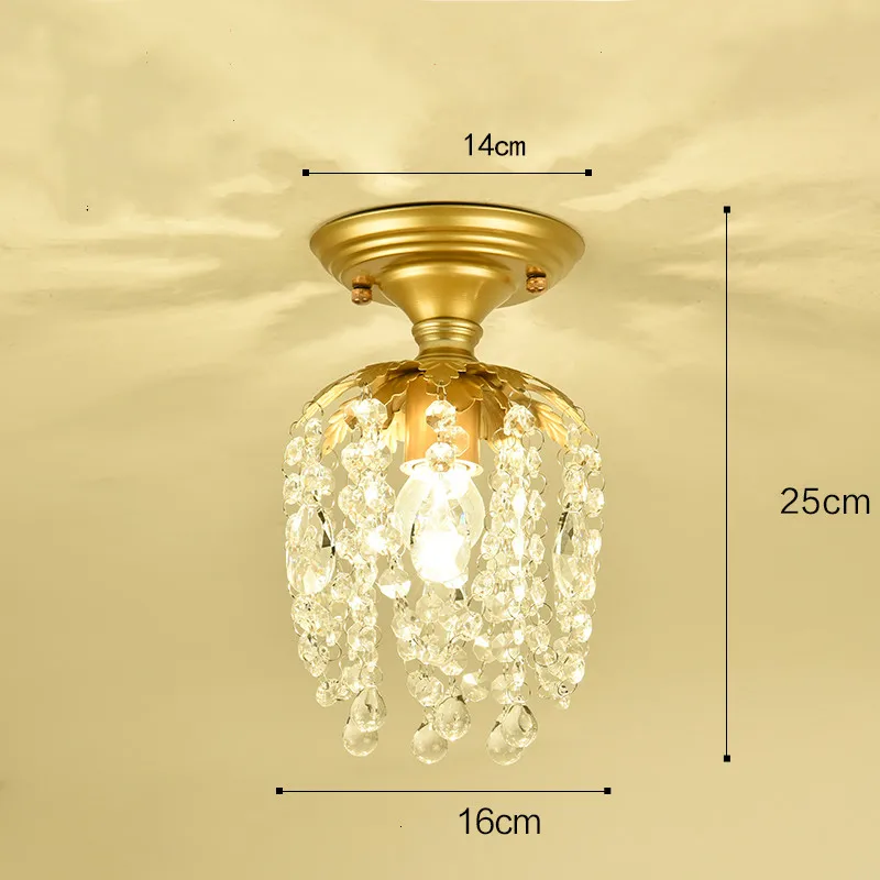 Corridor Hallway Crystal American Ceiling Lamp Luminarias De Interior  Modern Led Ceiling Lights For Corridor Indoor Lighting gold ceiling lights