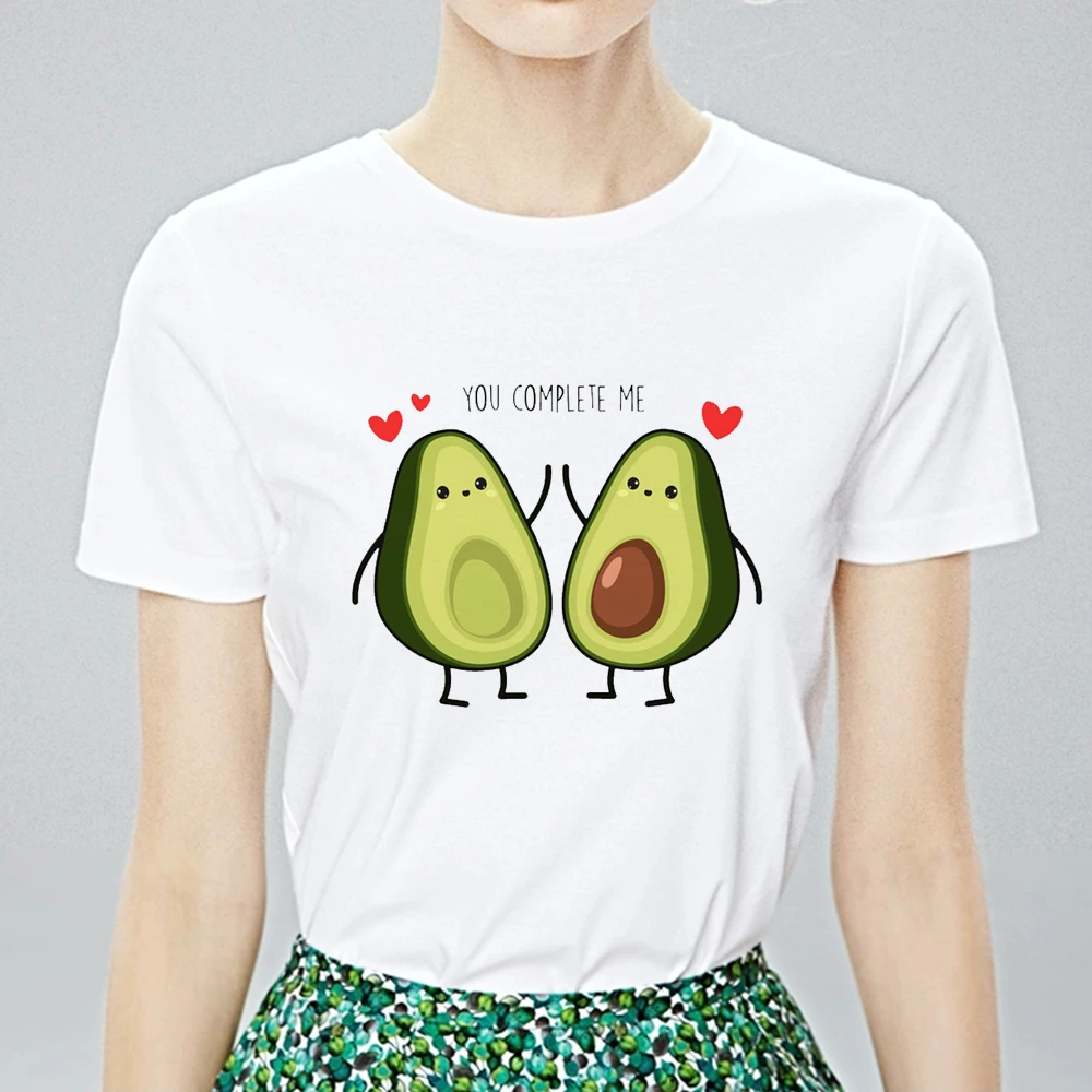 Summer Cartoon Vogue Fashion T Shirt Kawaii Simple Stylish Avocado Print Womens Tshirts Cute Casual Plus Size Versatile T Shirt T Shirts Aliexpress