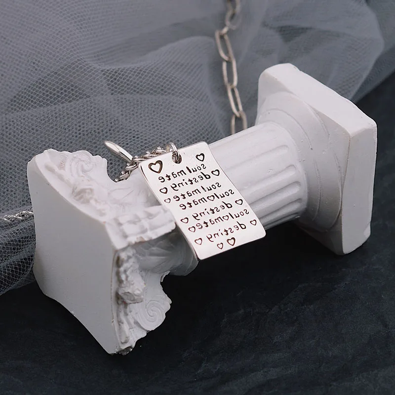 Mewanry 925 Sterling Silver Sweater Necklace for Women Party Creative Design Rabbit Square Card Jewelry Birthday Gifts Wholesale - Image 4